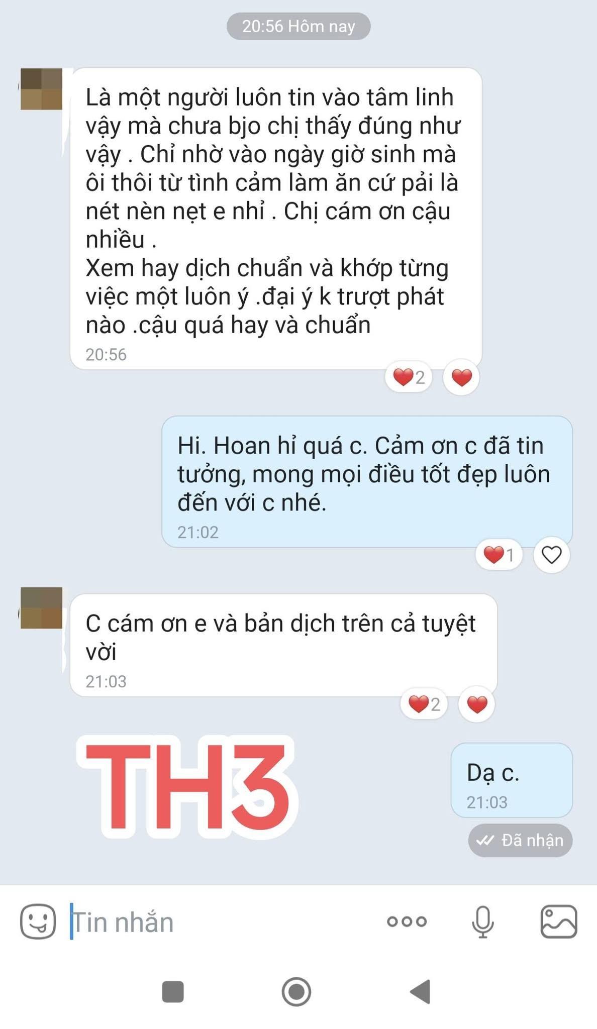 Lời cảm ơn và chia sẻ của thân chủ sau khi áp dụng giải pháp phong thủy